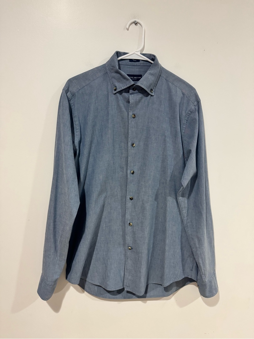 Peter Millar Collection Men’s Medium Blue 100% Cotton Button Down Shirt